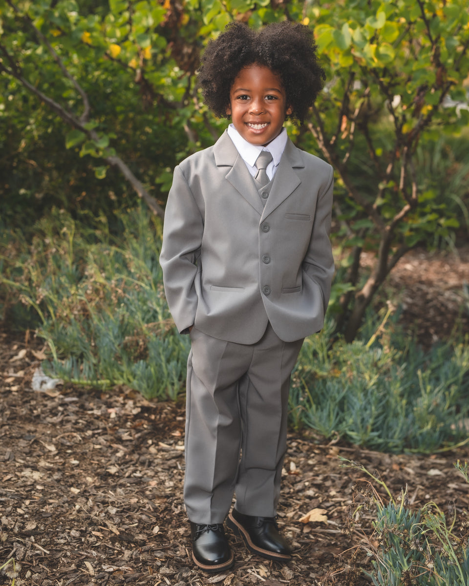 Kevin Grey Children's 5 Piece Stylish Suit - Jacket, Pants, Vest
