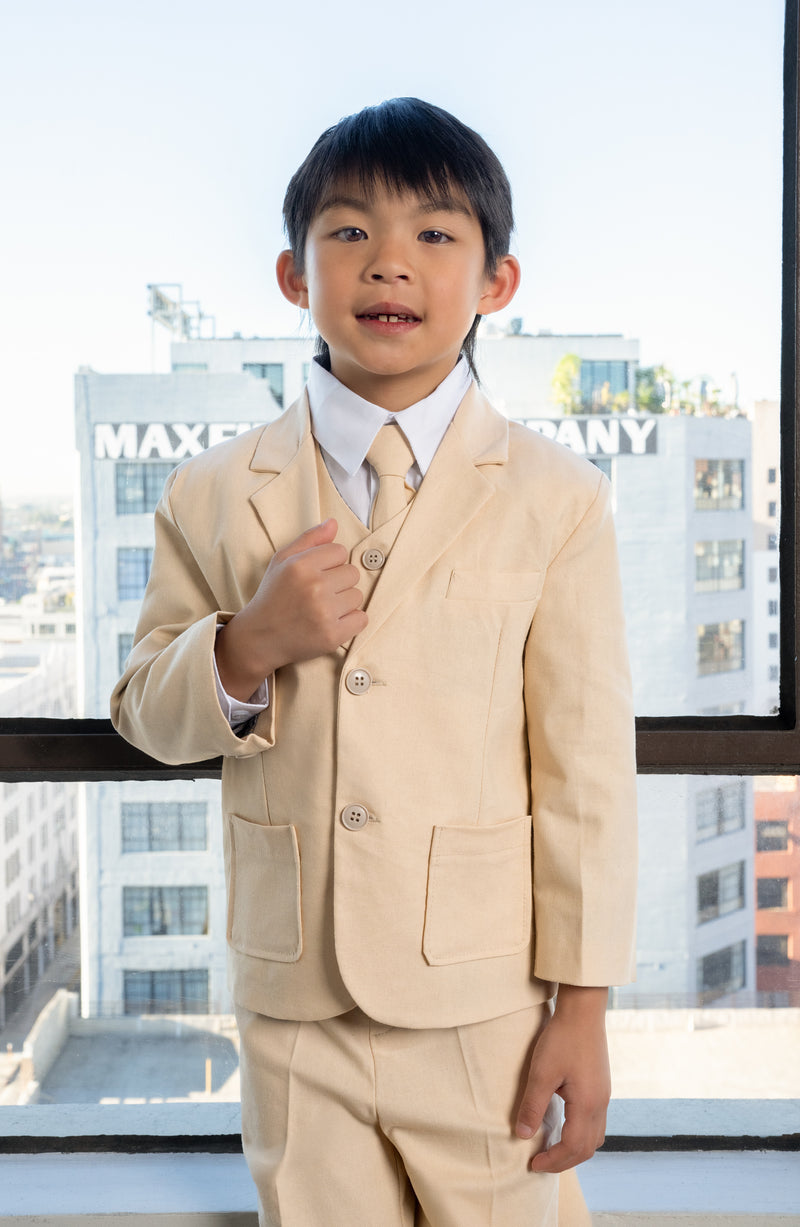 Boys Joey Safari 5-Piece Suit - Sand