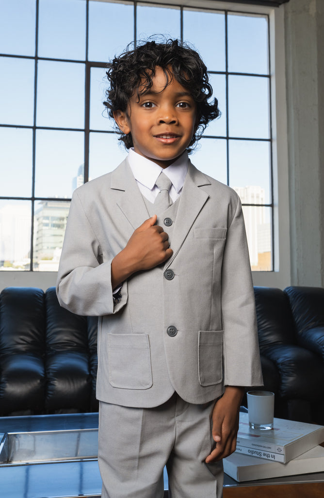 Boys Joey Safari 5-Piece Suit - Heather