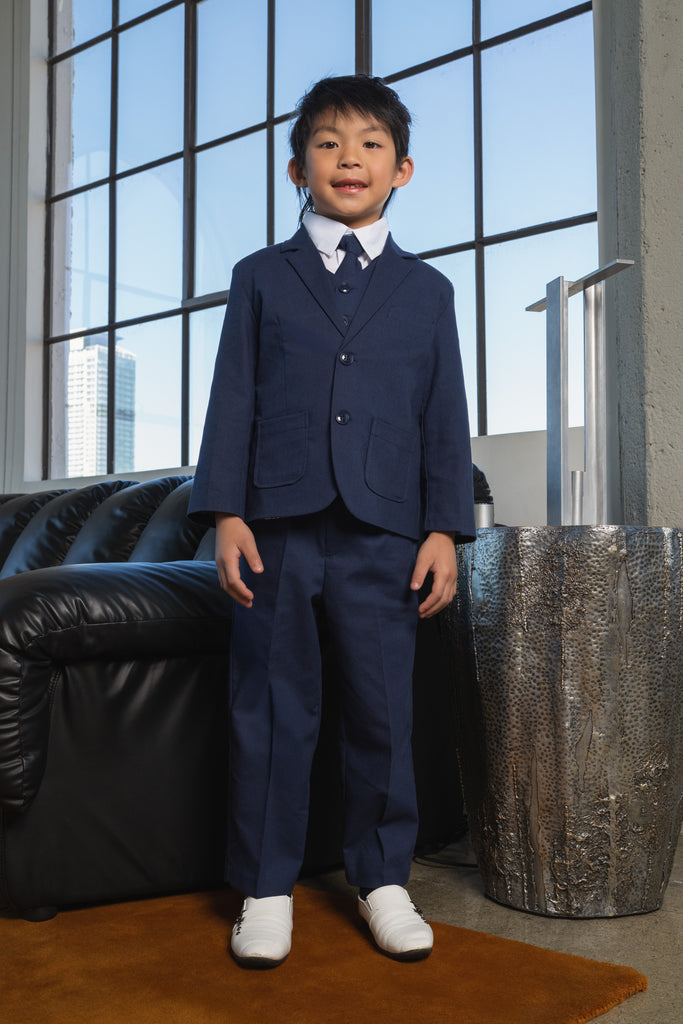Boys Joey Safari 5-Piece Suit - Indigo  Peanut Butter Collection