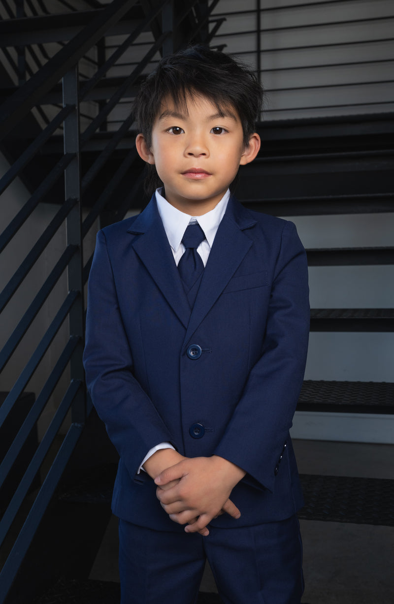 Boys 007 5-Piece Slim Fit Suit - Indigo