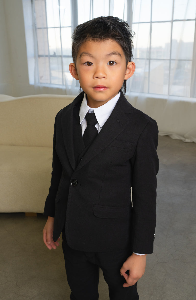 Boys Oasis Safari 5-Piece Slim Fit Suit - Black