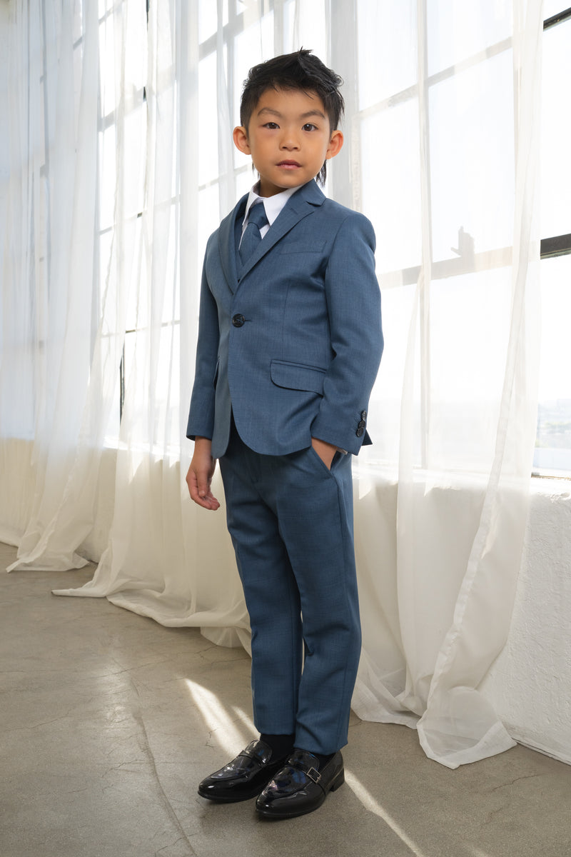 Boys Osiris 5-Piece Slim Fit Suit - Jean Blue