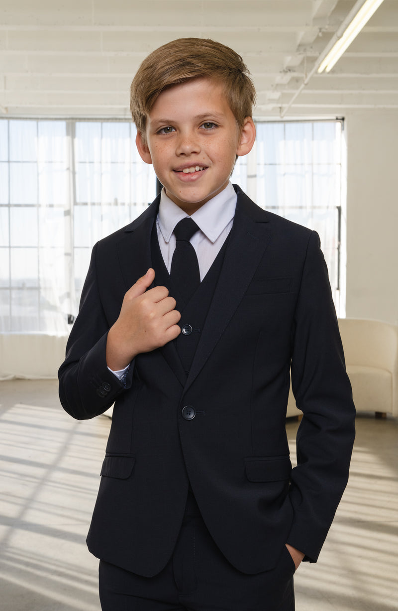 Boys Luxor 5-Piece Slim Fit Suit - Midnight Navy