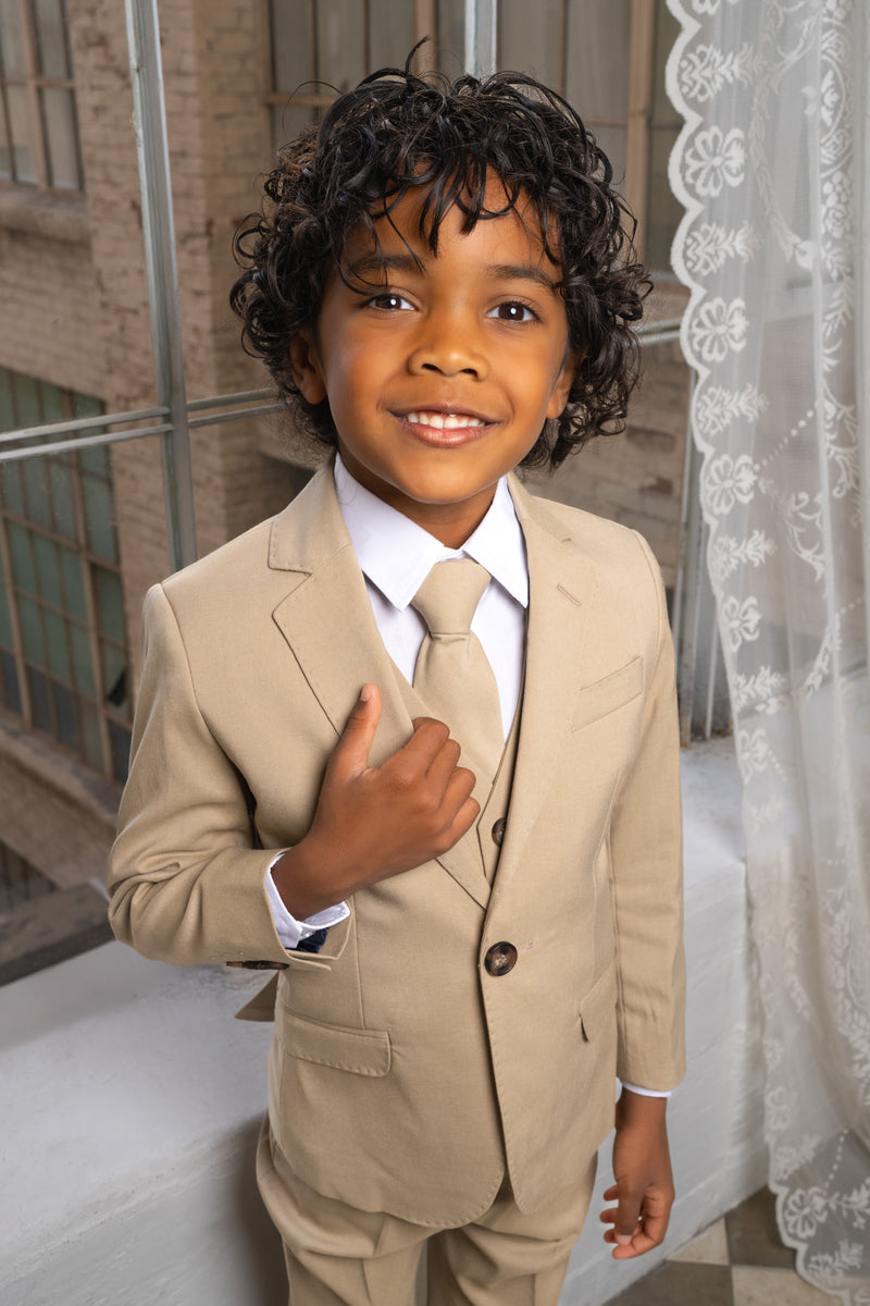 Boys Ramses 5-Piece Slim Fit Suit - Sahara Sand
