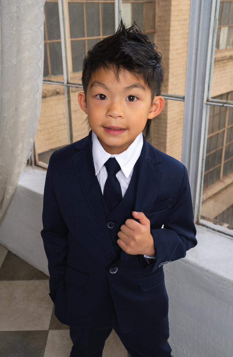 Boys Luxor 5-Piece Slim Fit Suit - Egyptian Blue