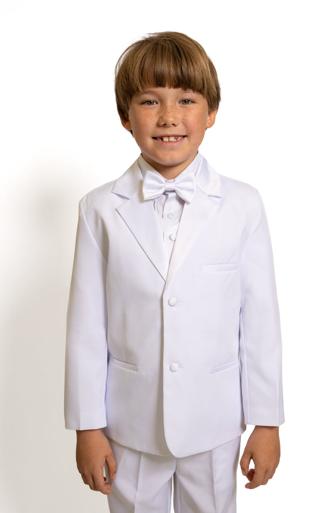 Boys Bond 5-Piece Tuxedo - White – Peanut Butter Collection