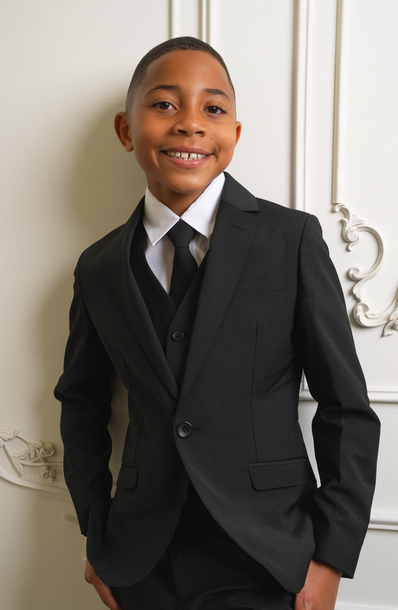 Boys Luxor 5-Piece Slim Fit Suit - Kem Black