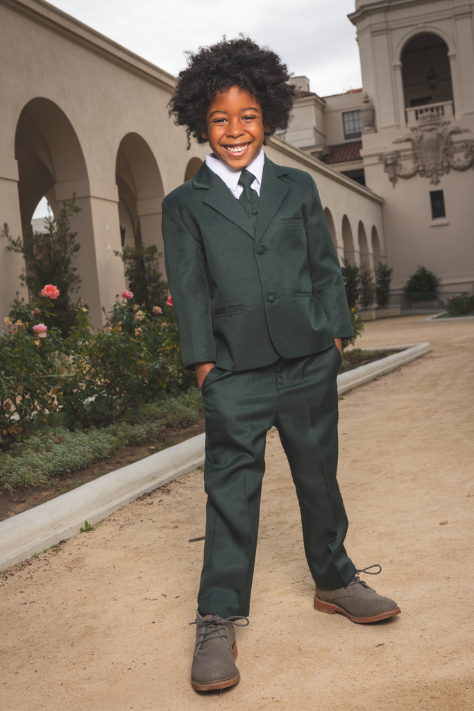 Boys Joey 5-Piece Suit - Hunter Green 4 / Hunter Green