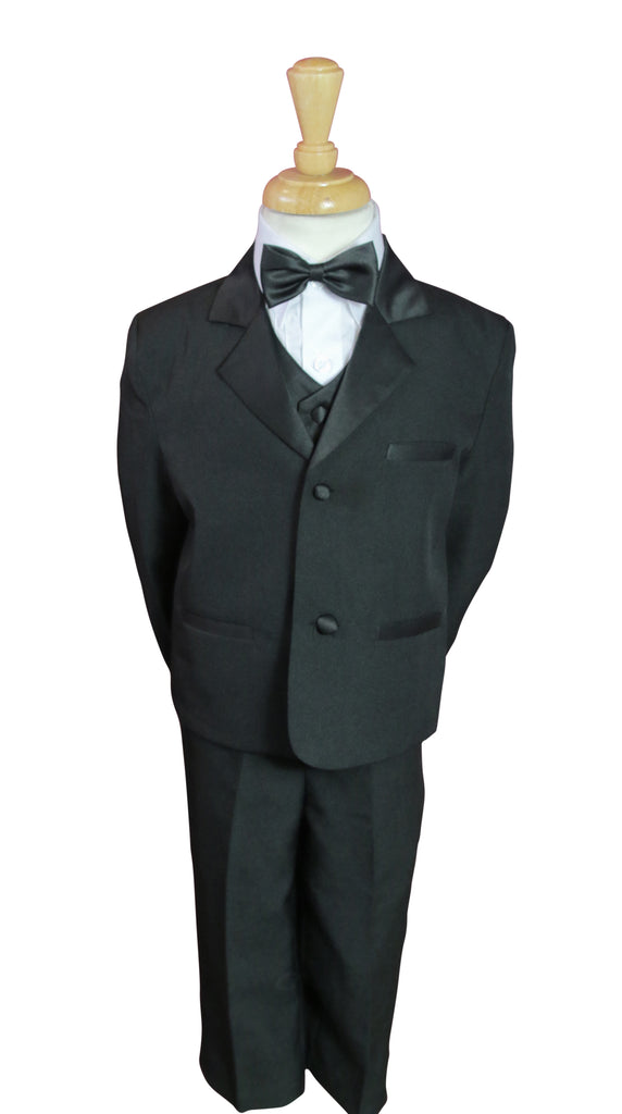 Beau KiD - Boys 5 Piece Black Tuxedo Suit | Childrensalon